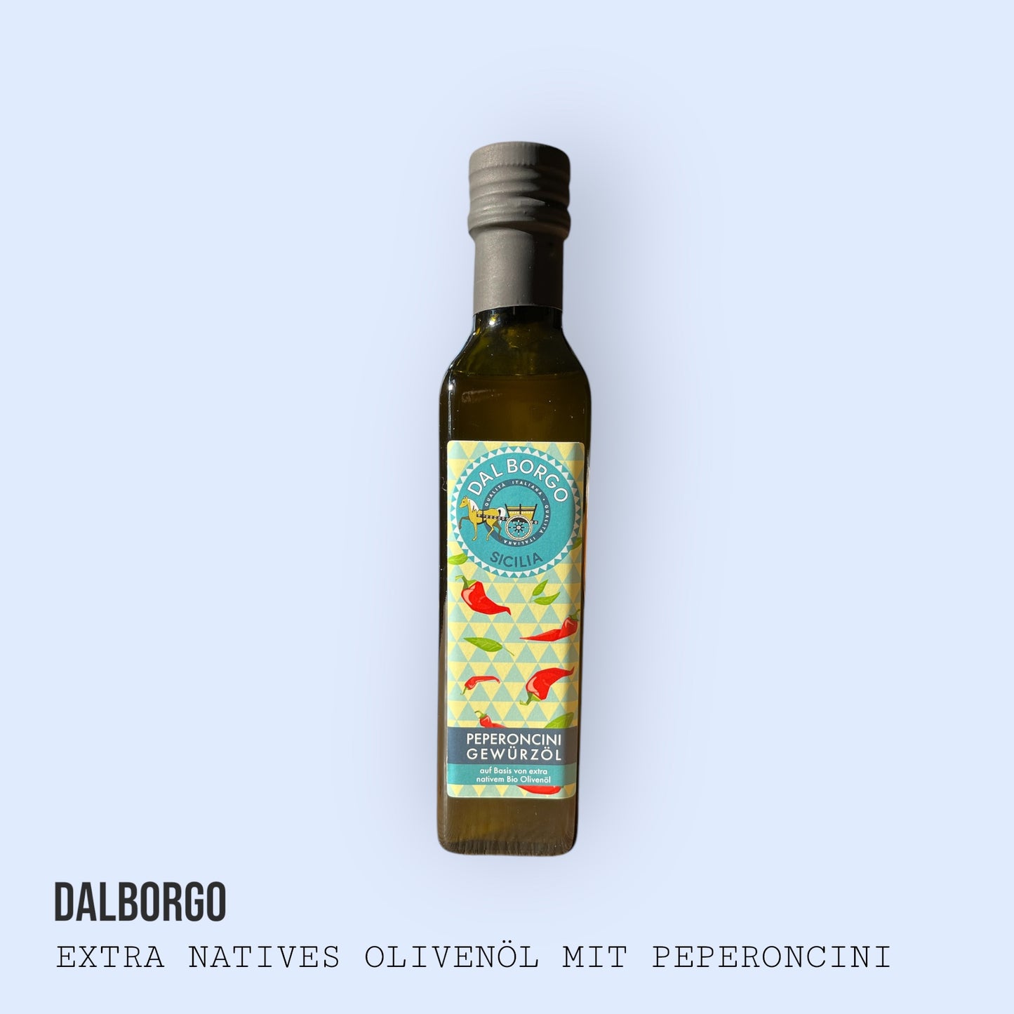 Natives Olivenöl extra mit Peperoncini