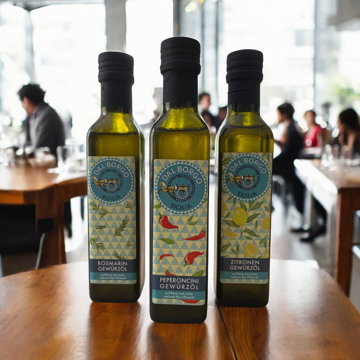 AROMA SPECIAL: Zitronen-, Rosmarin- & Peperoncini Gewürzöl in 250 ml Flaschen