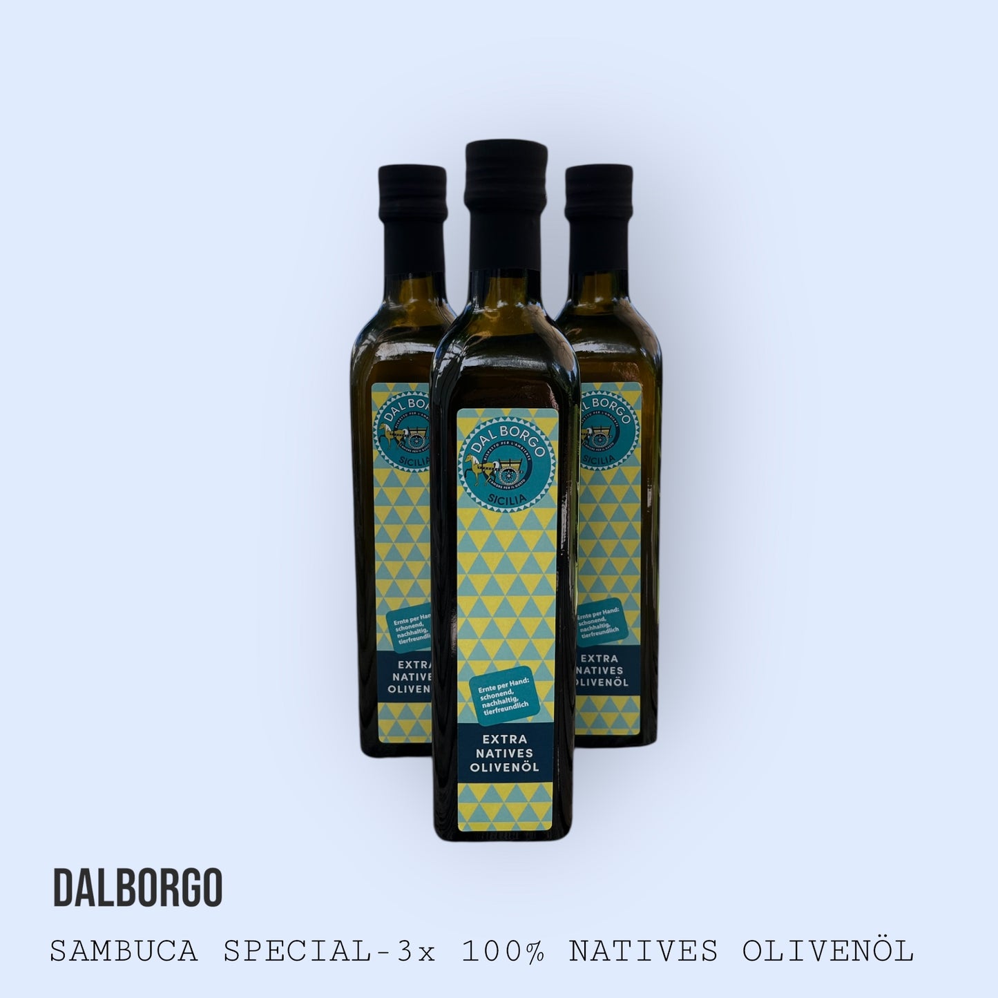 SAMBUCA SPECIAL: 3 X Sizilianisches Natives Olivenöl Extra in 0,5 l Flaschen