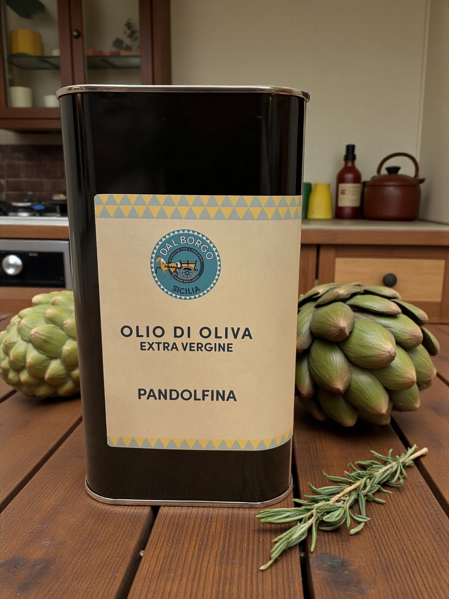 Neue Ernte: Nachhaltig erzeugtes sizilianisches Olivenöl Extra Vergine - 1 L Dose